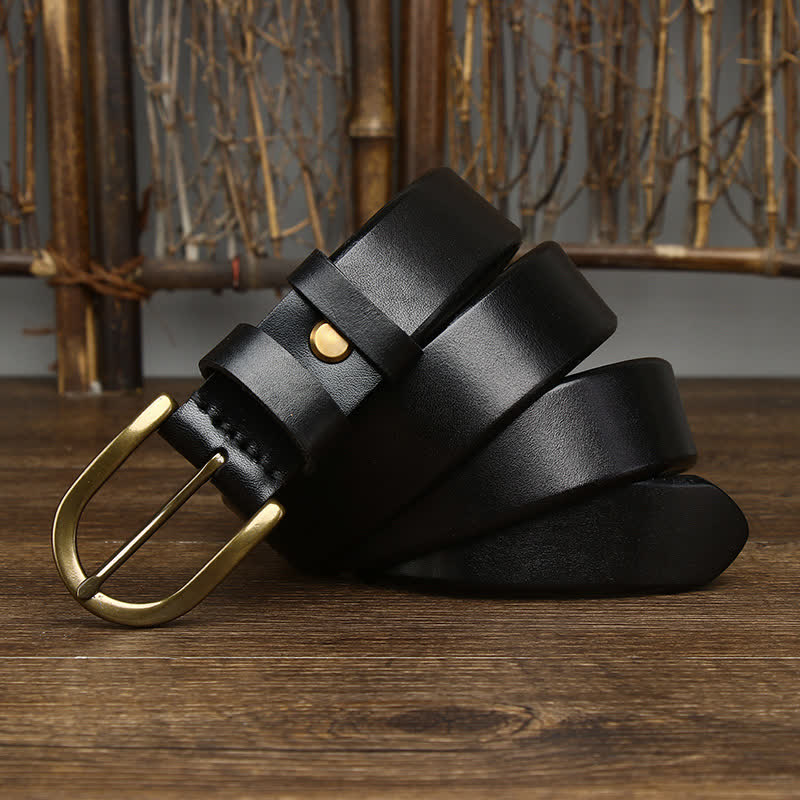 Ceinture décontractée en cuir lisse et brillant pour homme