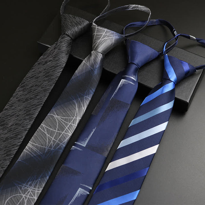 Cravate zippée bleu-gris pour homme Horizon