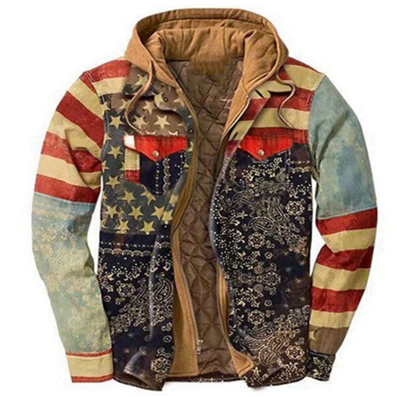 Veste-chemise matelassée à carreaux avec capuche pour homme - Style n° 5 - 4XL - image 21