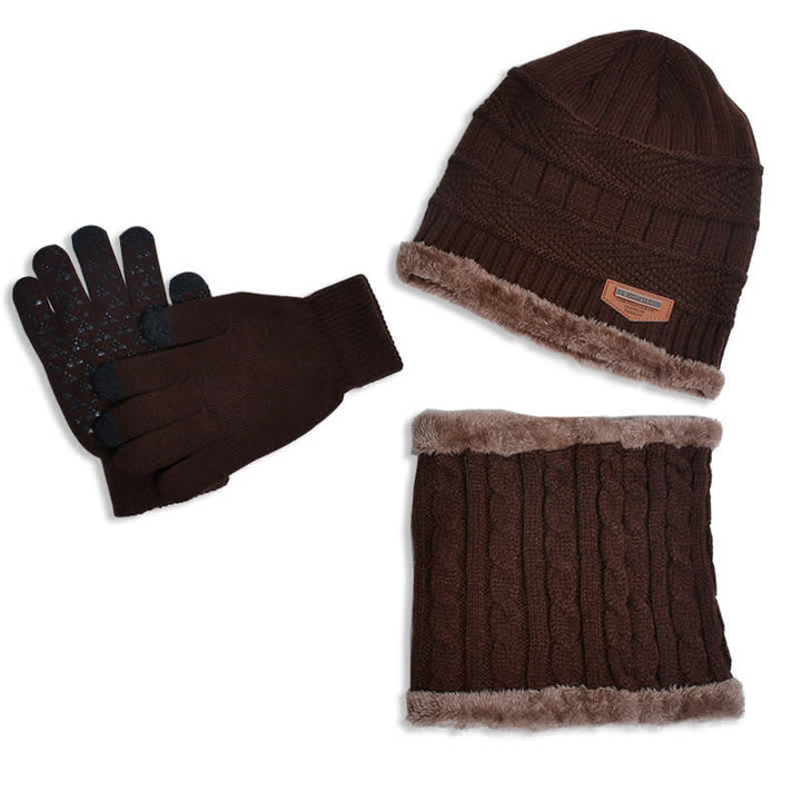 Ensemble bonnet, écharpe, gants tricotés pour adulte et enfant 3 pièces