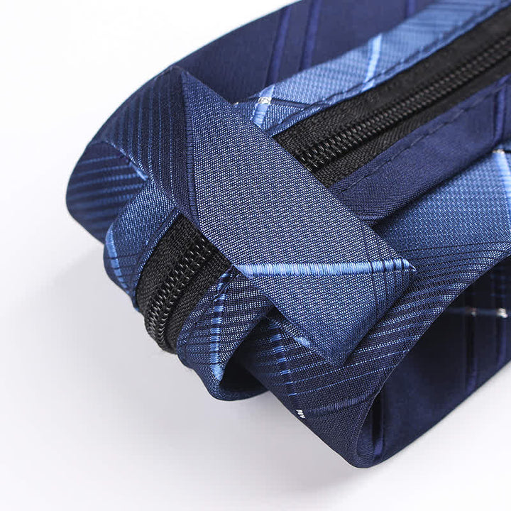 Cravate à carreaux bleu marine dégradé pour homme - image 4