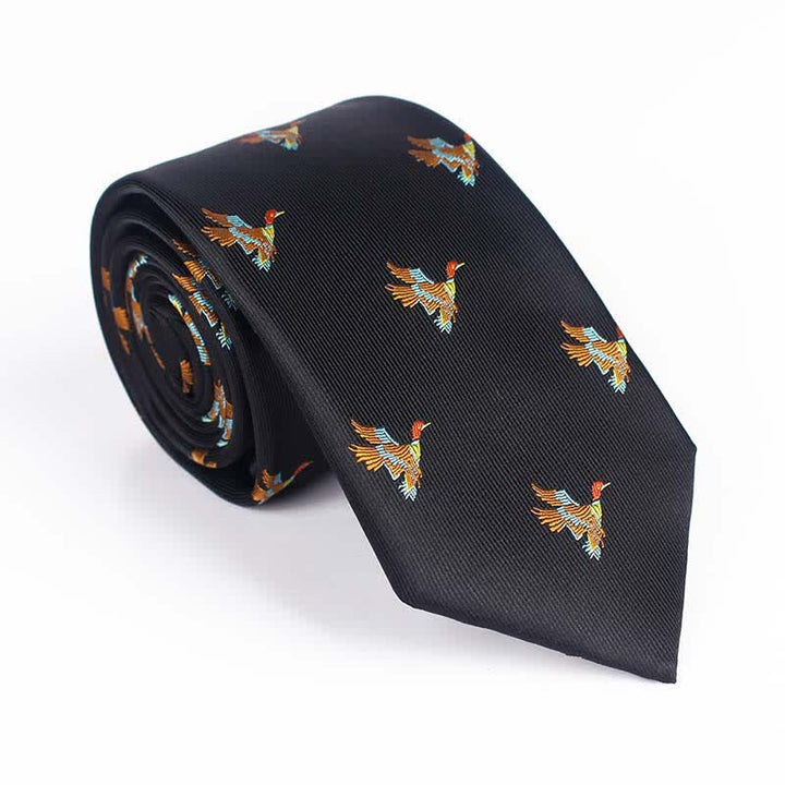 Cravate brodée pour homme avec oiseau volant