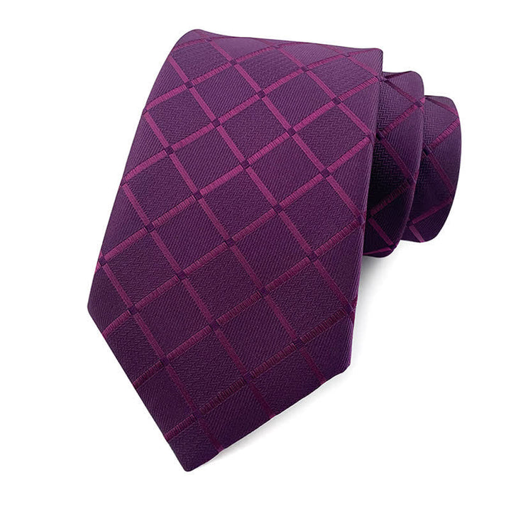 Costume de smoking slim pour homme avec cravate à carreaux - Violet pur - image 2