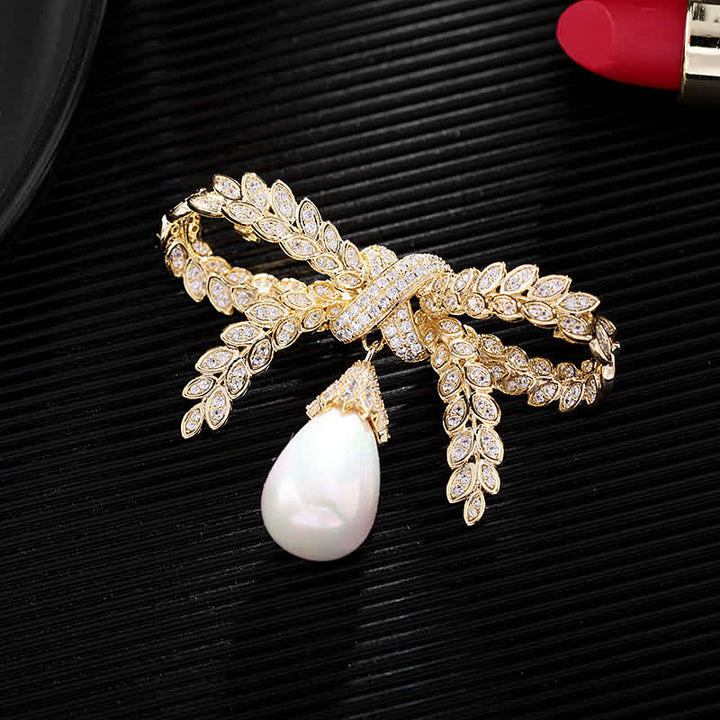 Broche baroque en forme de nœud de blé pour femme