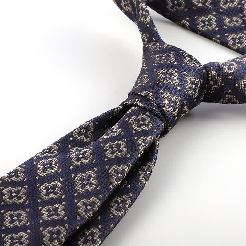 Cravate texturée à petites fleurs géométriques pour homme 