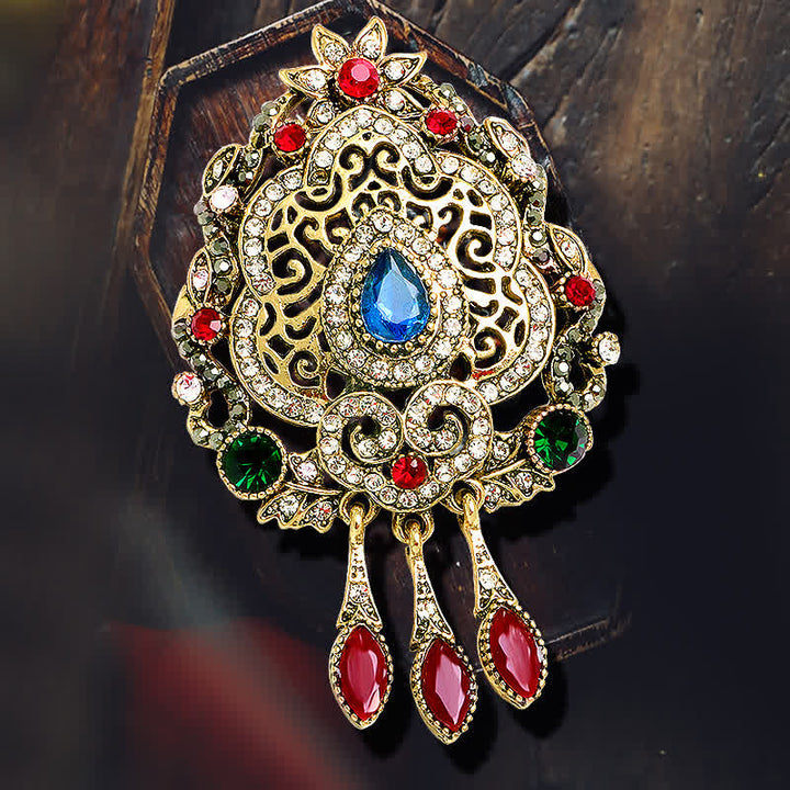 Broche goutte d'eau bohème exotique pour femme