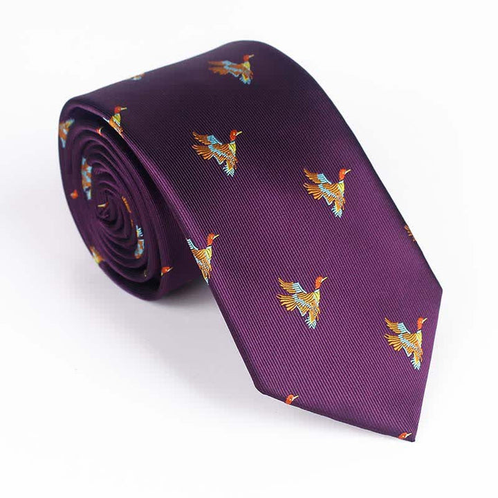 Cravate brodée pour homme avec oiseau volant