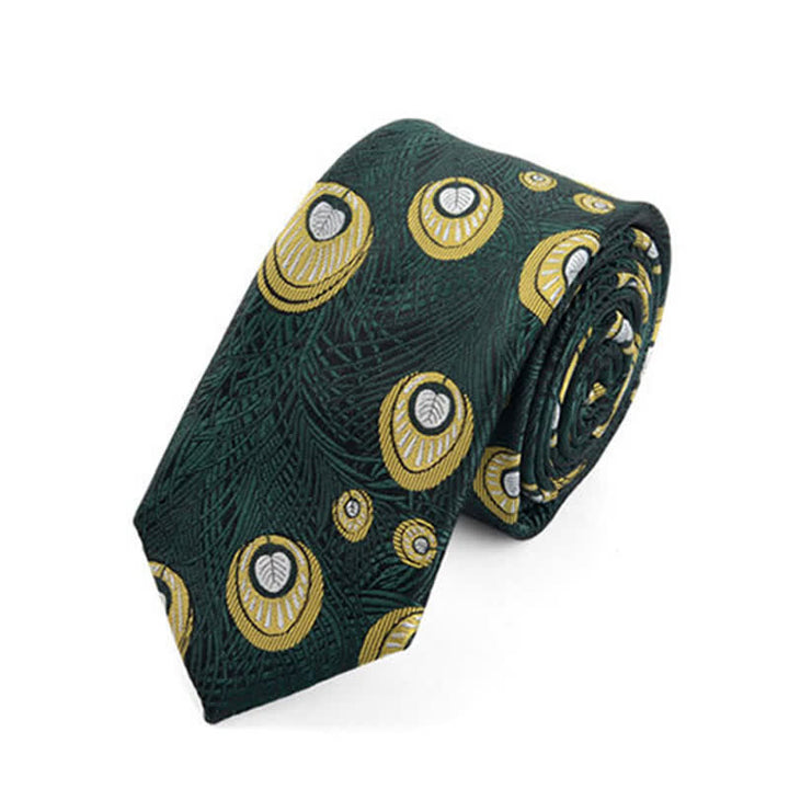 Cravate à motif de plumes de paon pour homme
