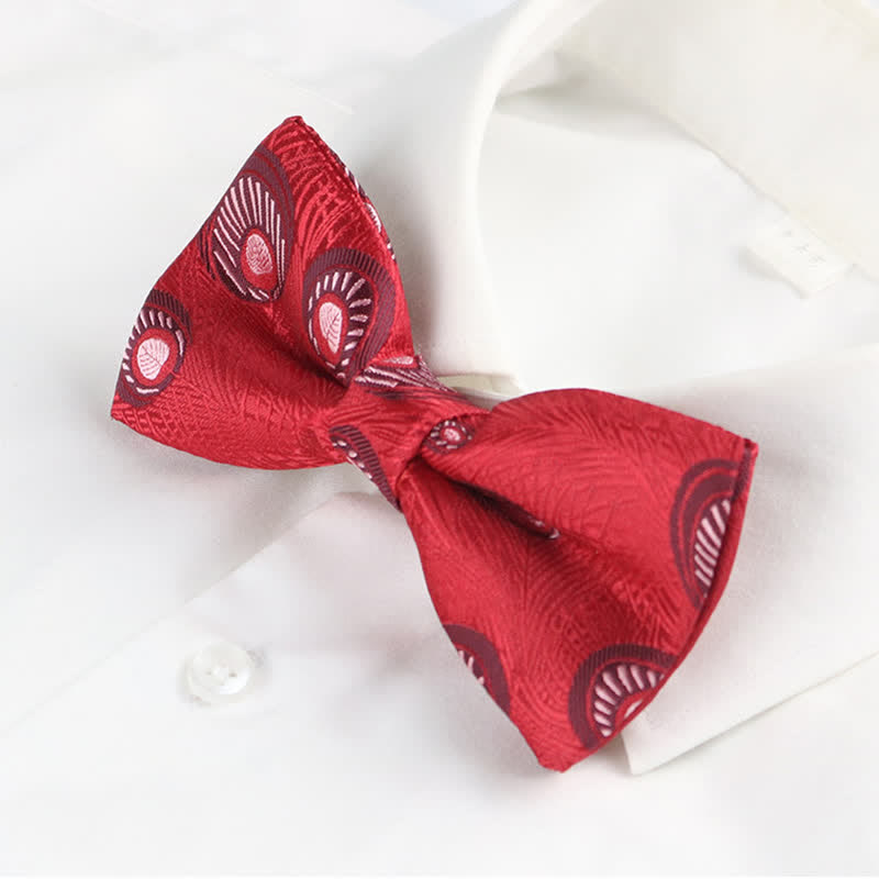Nœud papillon à motif de plumes de paon pour homme