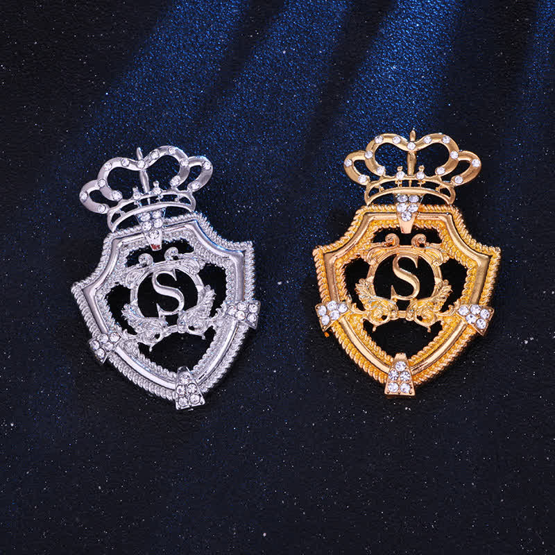 Broche couronne royale anglaise pour homme