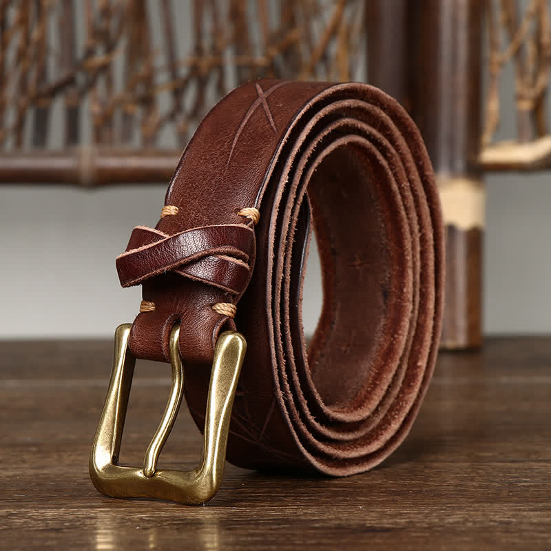 Ceinture en cuir craquelé vintage pour homme