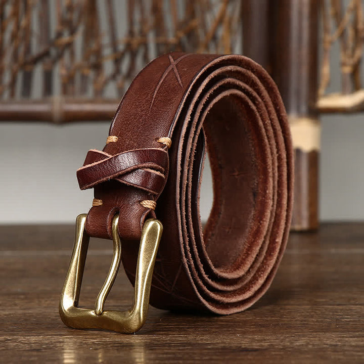 Ceinture en cuir craquelé vintage pour homme