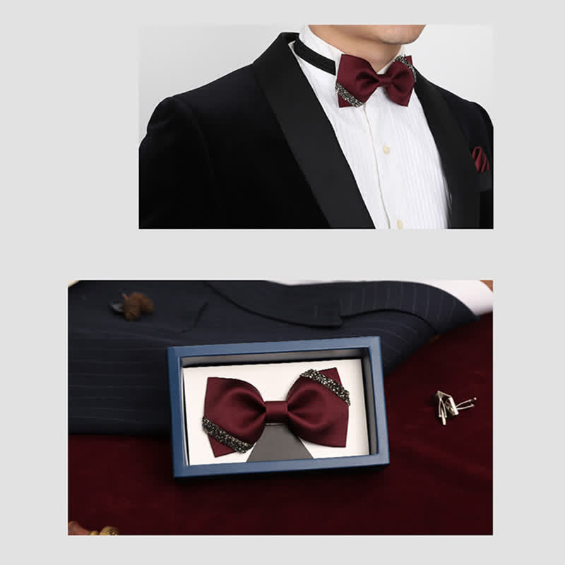 Noeud papillon de mariage élégant en strass pour homme - image 1