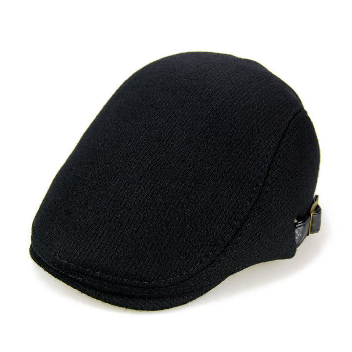 Béret plat en cuir avec boucle réglable
