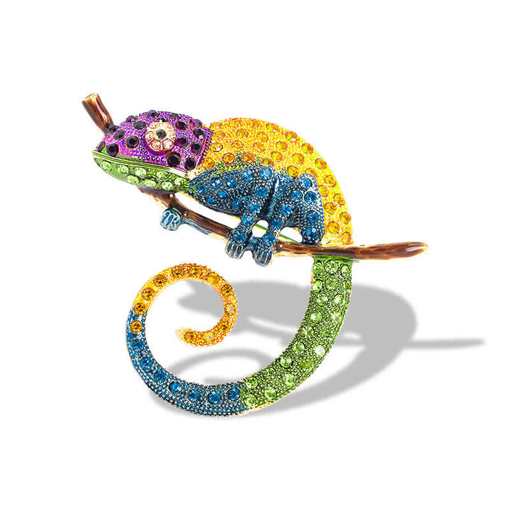 Broche Lézard Caméléon Coloré pour Femme
