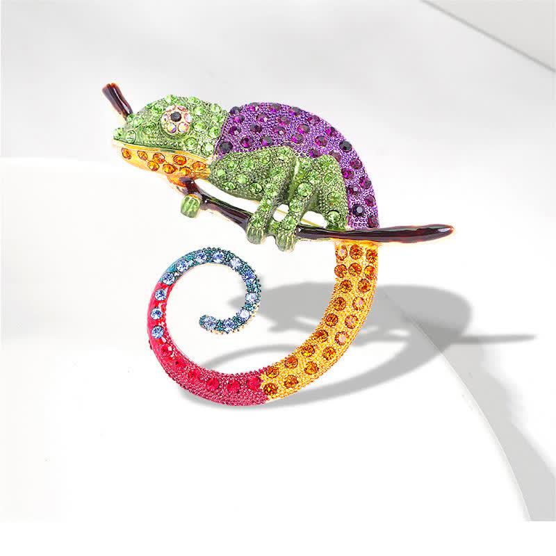 Broche Lézard Caméléon Coloré pour Femme