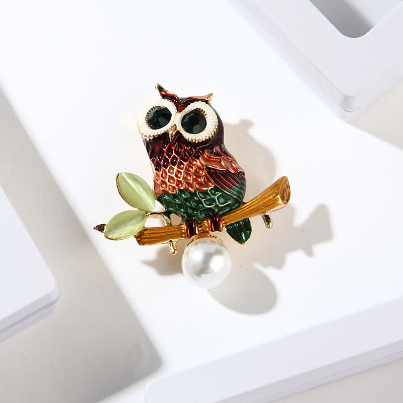 Jolie broche hibou colorée pour femme