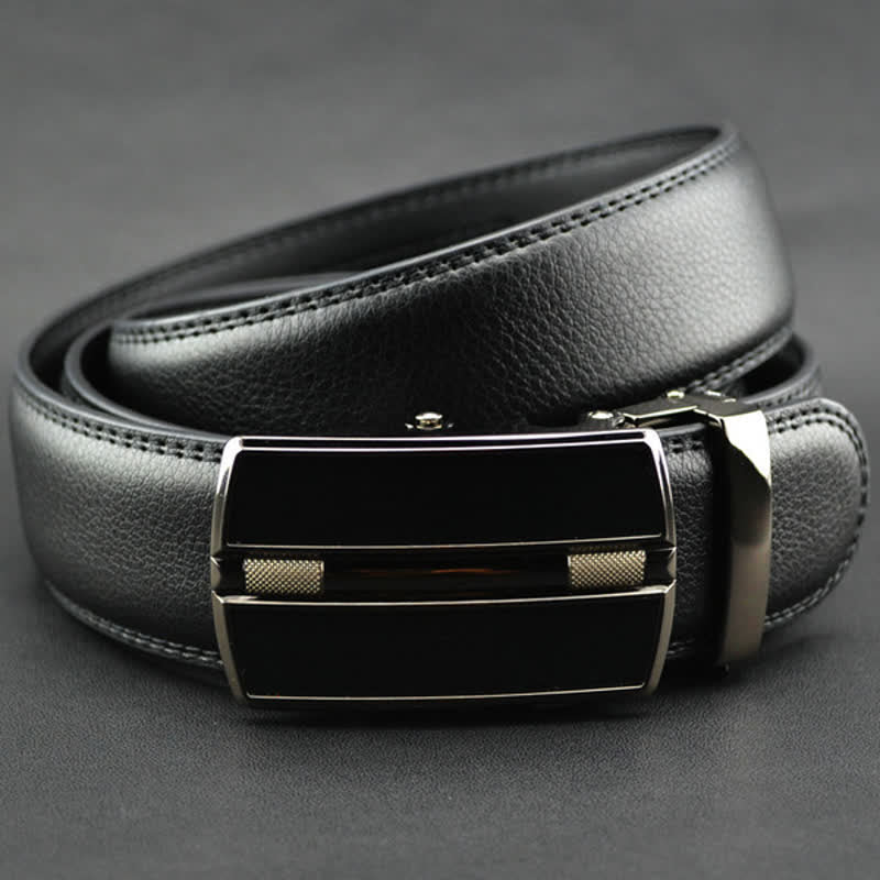 Ceinture en cuir à boucle automatique creuse simple pour homme - image 2