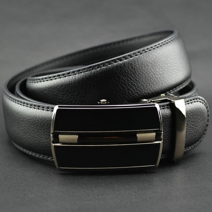 Ceinture en cuir à boucle automatique creuse simple pour homme
