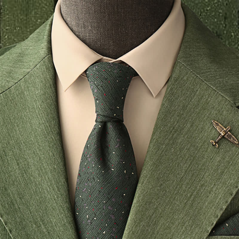 Cravate à pois multicolores vert forêt pour homme - Vert forêt - image 0