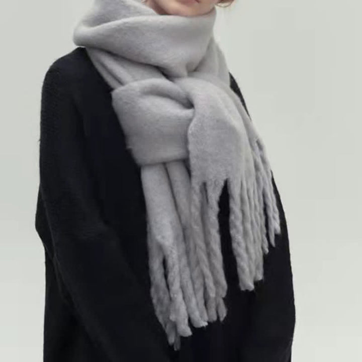 Écharpe épaisse et douce de couleur unie pour femme