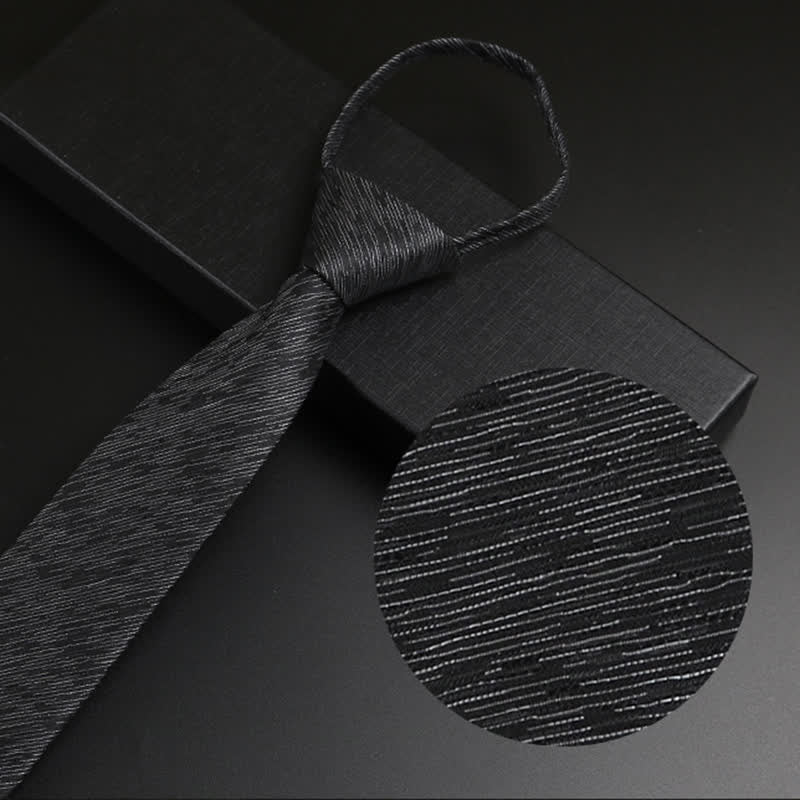 Cravate zippée bleu-gris pour homme Horizon