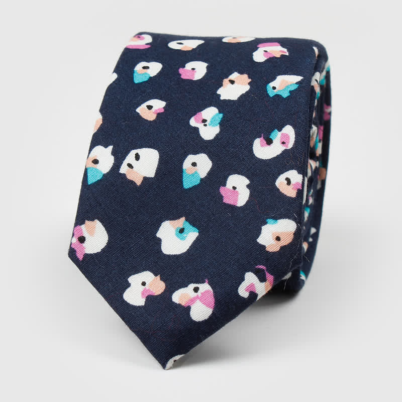 Cravate en coton à imprimé floral pour homme