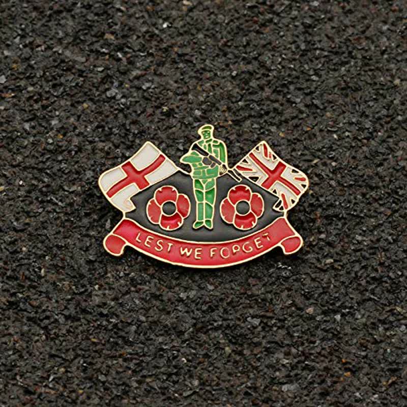 Broche unisexe « Lest We Forget Soldier Poppy »