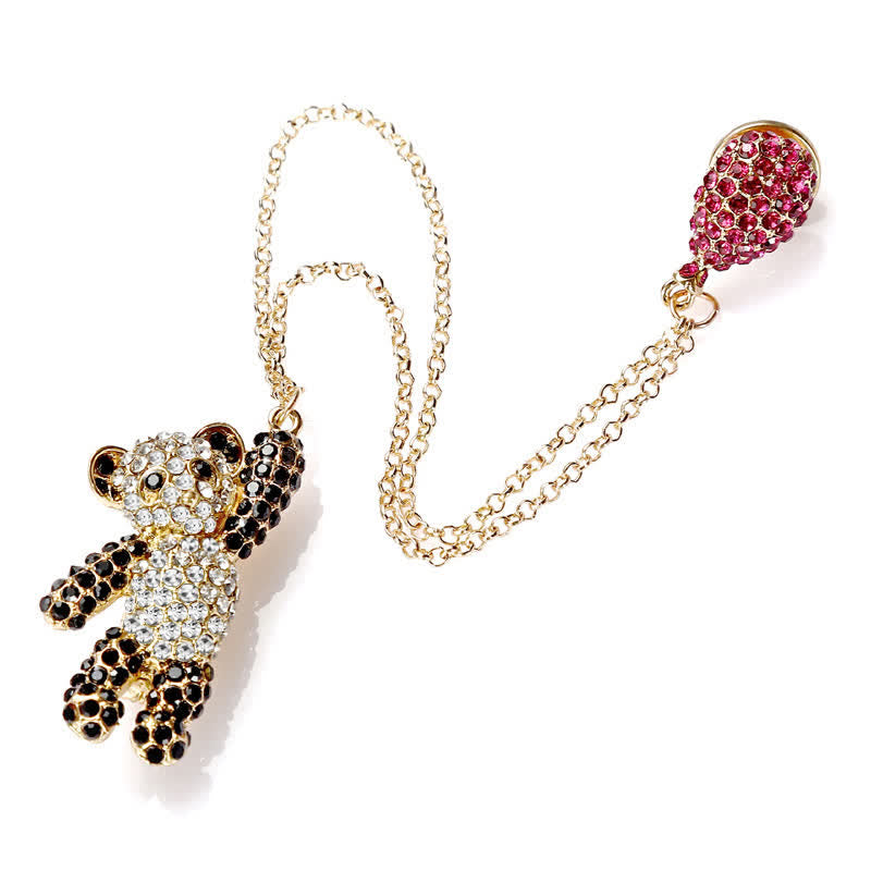 Broche scintillante pour le corps en forme de panda pour femme