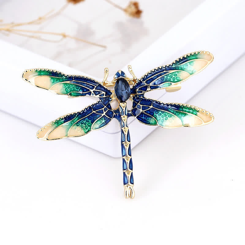 Jolie broche libellule en émail pour femme