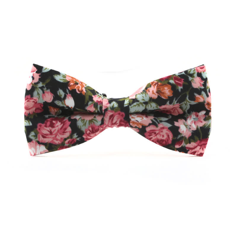 Nœud papillon à fleurs pour homme avec teinture de feuilles de roses