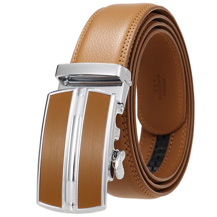 Ceinture en cuir à boucle automatique creuse simple pour homme