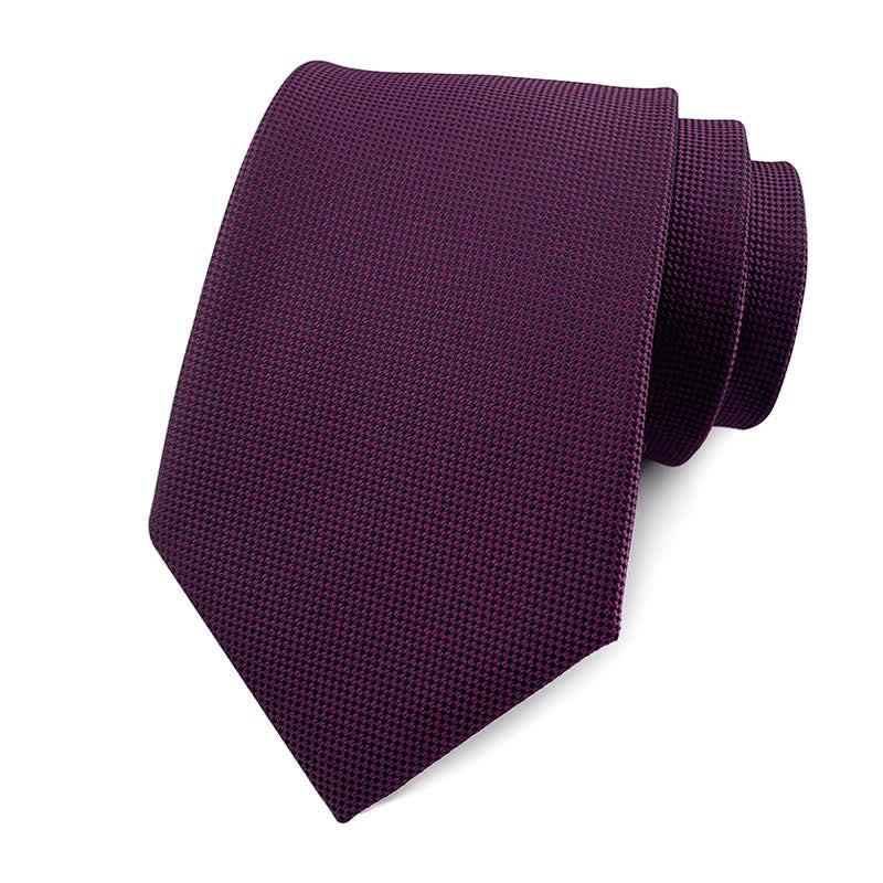 Cravate slim simple de couleur unie pour hommes - Violet foncé - image 5