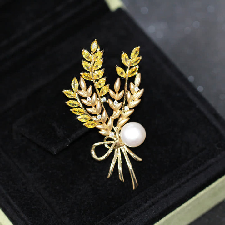 Broche éblouissante en perles de zircone pour femme