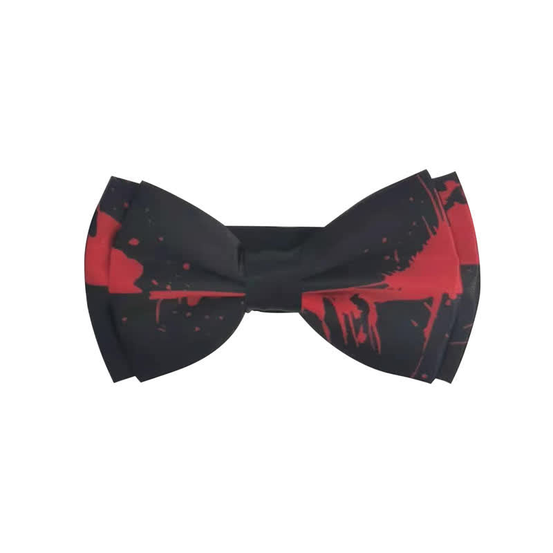 Nœud papillon Halloween pour homme avec tête de mort éclaboussée de sang