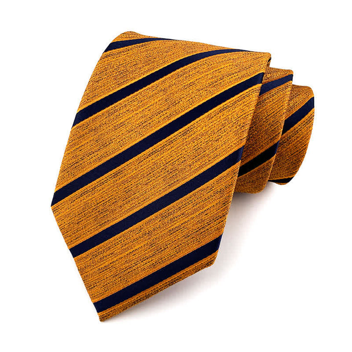 Cravate classique à fines rayures pour homme - Jaune - image 0