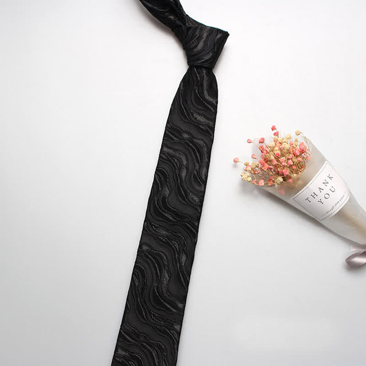 Cravate à rayures pour homme avec motif vague exotique 