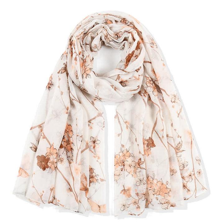 Écharpe longue enveloppante à imprimé floral vibrant et élégant pour femme - Ivoire - image 15