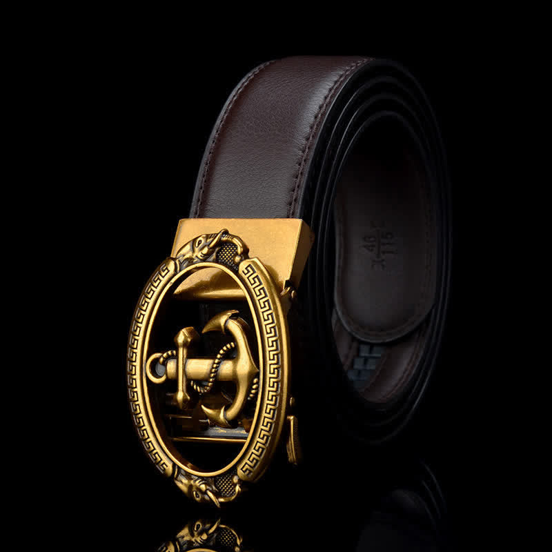 Ceinture en cuir pour homme avec motif ancre de bateau
