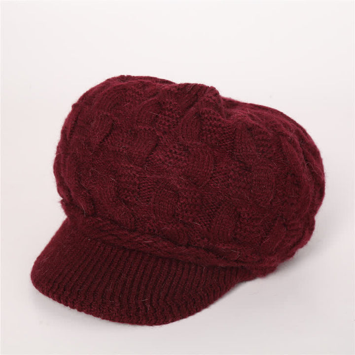 Bonnet à visière ample avec doublure moelleuse pour femme