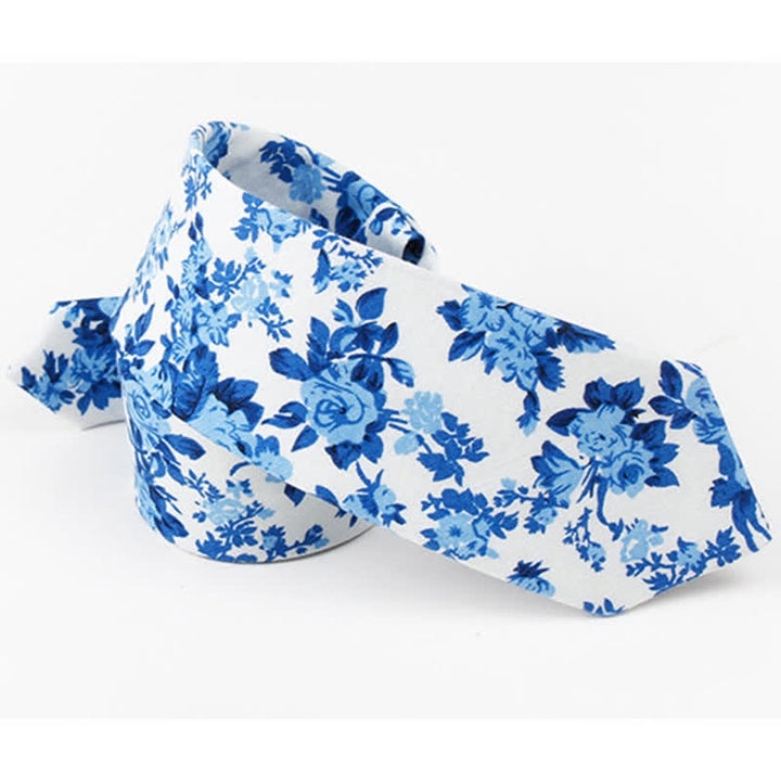 Cravate en coton à imprimé floral pour homme