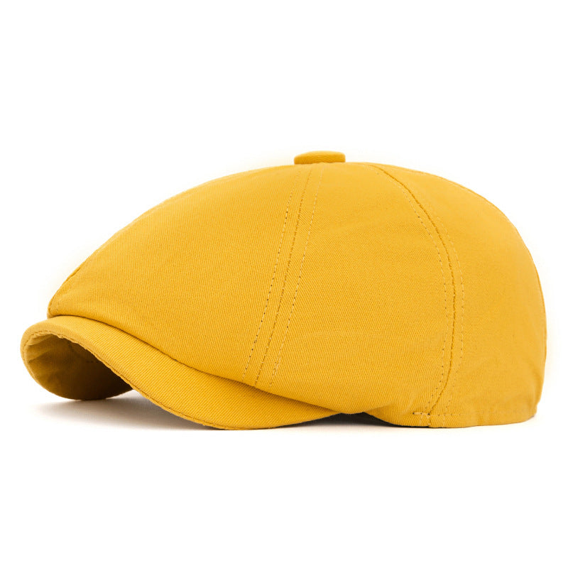 Béret octogonal rétro britannique printemps-été - Jaune - Réglable (22 1/2"-24") - image 12