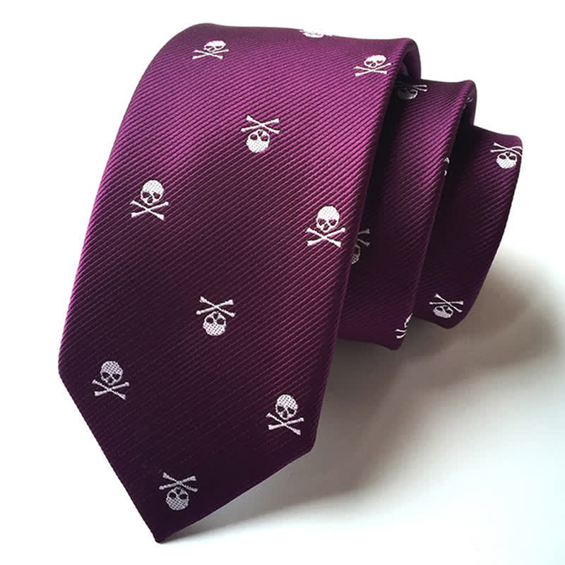 Cravate pour homme avec squelette et os croisés pour Halloween