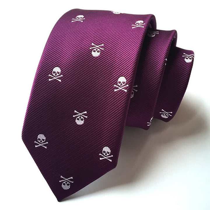 Cravate pour homme avec squelette et os croisés pour Halloween