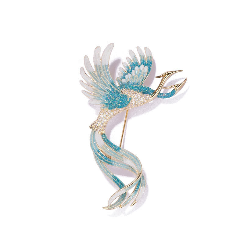 Broche phénix volant à deux têtes pour femme