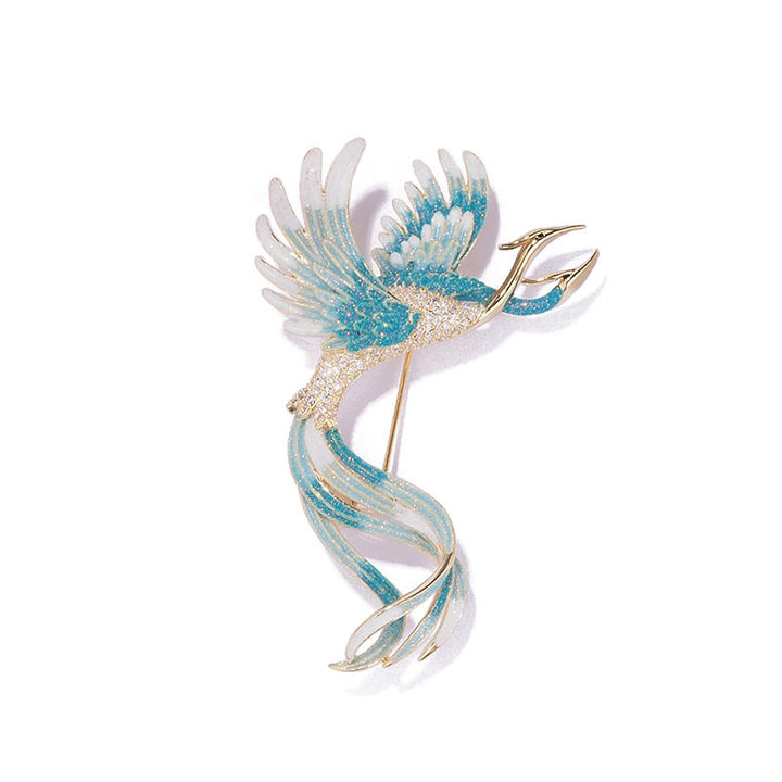 Broche phénix volant à deux têtes pour femme