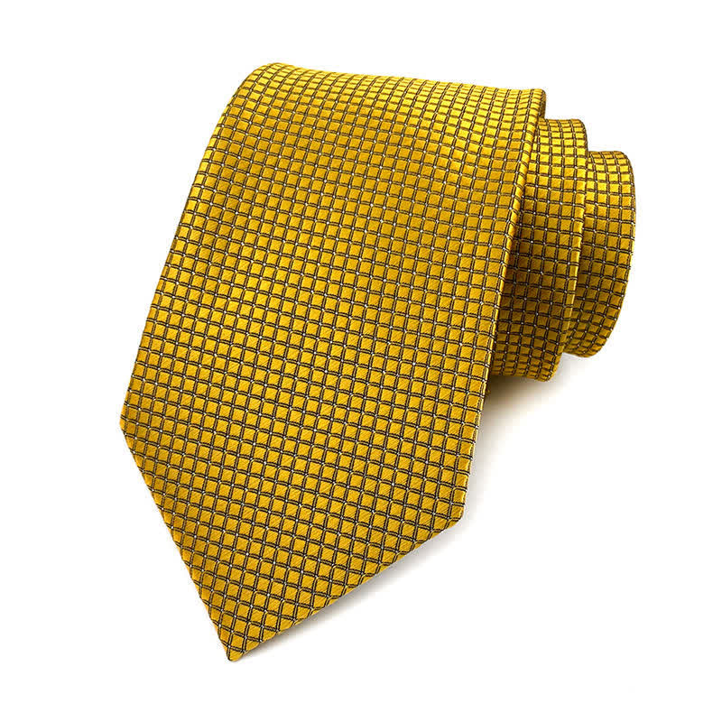 Cravate de bureau à carreaux subtils de couleur unie pour hommes