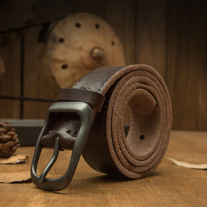 Ceinture en cuir pour pantalon rétro fait main pour homme