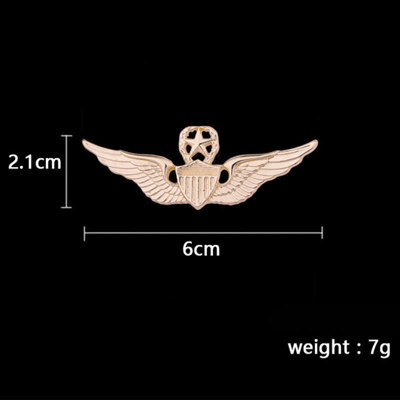 Broche d'insigne d'aile de pilote pour homme