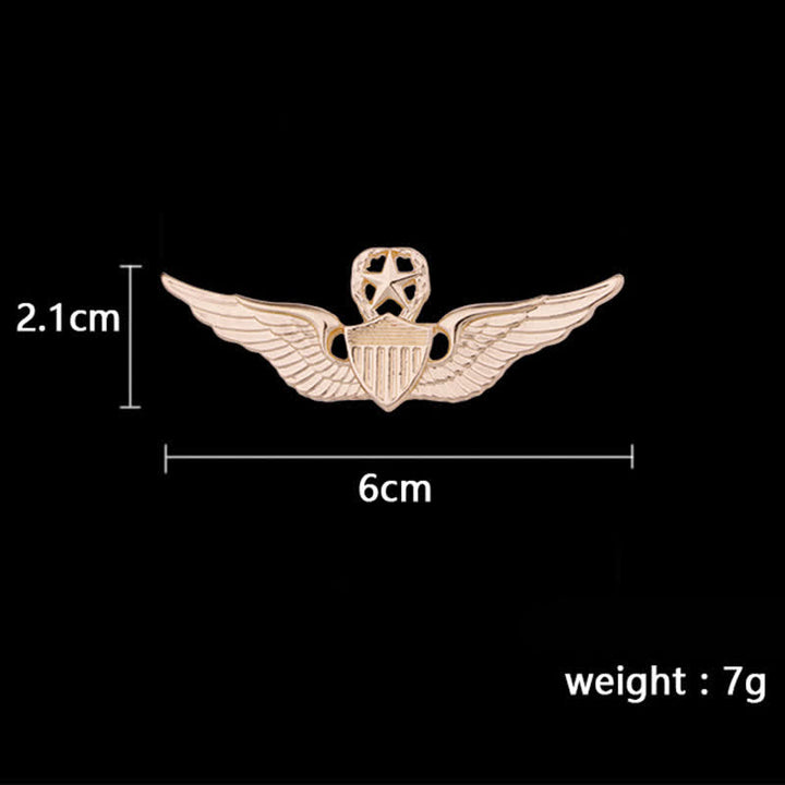 Broche d'insigne d'aile de pilote pour homme